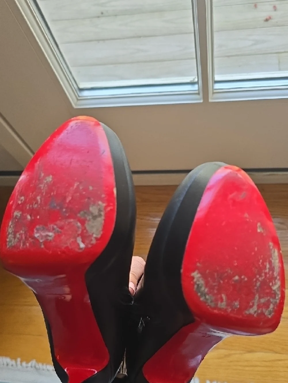 Black Leather High-Heel Platform Ankle Boots - Picture 5 of 6